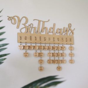 Personalised wooden birthday calendar Personalised wooden birthday calendar