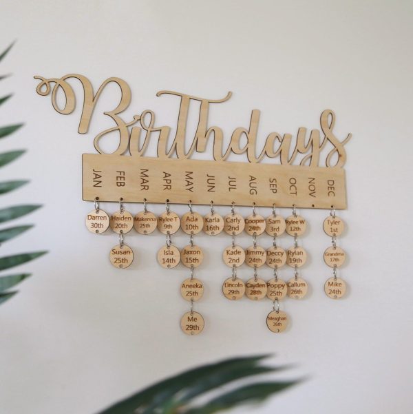 Personalised wooden birthday calendar